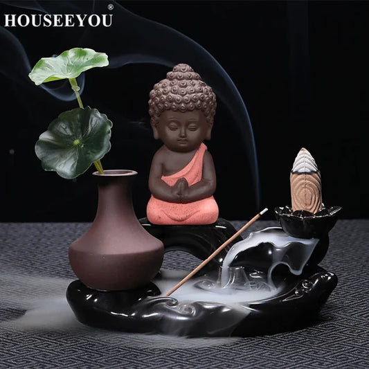 Waterfall Incense Burner Backflow Buddha Incense Holder Censer Home Decor Buddhist Aroma Furnace
