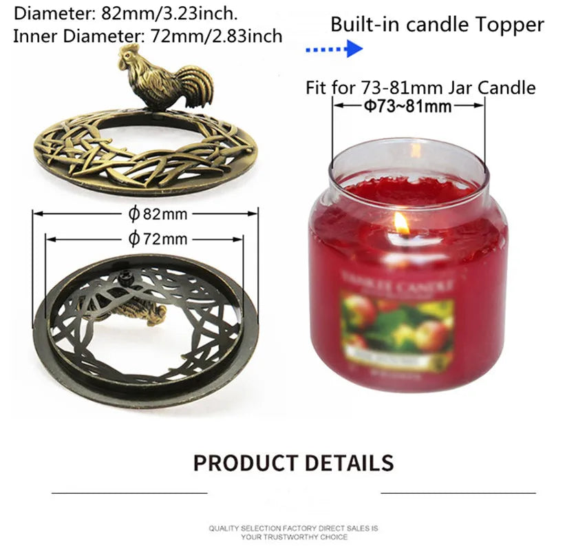 1Pcs Candles Topper Candle Sleeves Burn Evenly Accessories Home Decor Candles Shades Sleeves Cover Top Lid Jar Candles