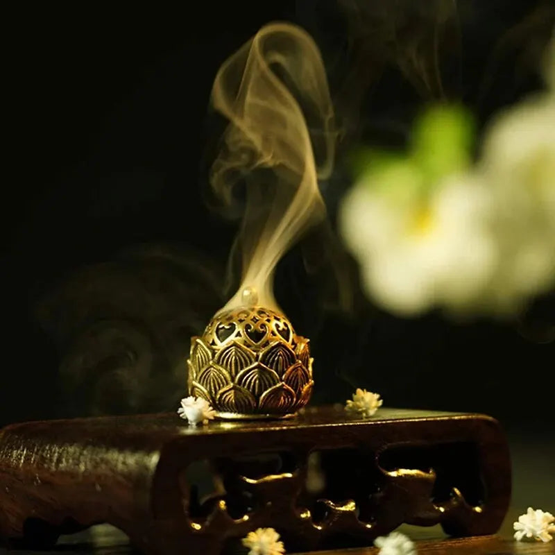 1Pc Lotus Incense Holder,Small Inscent Cone Burner,Mini Asian Style Lotus Flower Zen Decor Gift