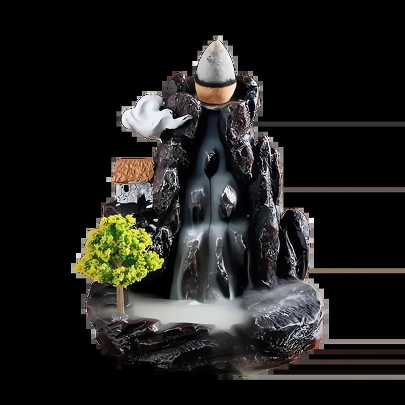 Backflow Incense Holder Waterfall Incense Burner Home Decor Aromatherapy Ornament Incense Cones with Backflow Incense Cones