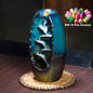 With 10Cones Free Gift Waterfall Incense Burner Ceramic Incense Holder,Option for Mixed Incense Cones (Burner Size L and Size M)
