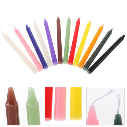 24Pcs Colorful Candles for Rituals Household Interior Candle Room Decor Candles Long Decorated Candles Magic Witchcraft Candles
