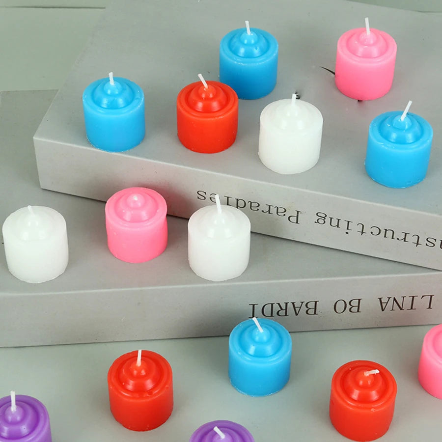 12Pcs Romantic Confession Proposal Candles Creative Color Smokeless Dinner Small Cylindrical Candles Home Decoration Candles