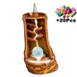With 10Cones Free Gift Waterfall Incense Burner Ceramic Incense Holder,Option for Mixed Incense Cones (Burner Size L and Size M)