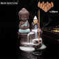 The Little Monk Censer Buddha Incense Holder Backflow Incense Burner +20PCS Waterfall Aroma Fragrance Cones Home Decor Stove