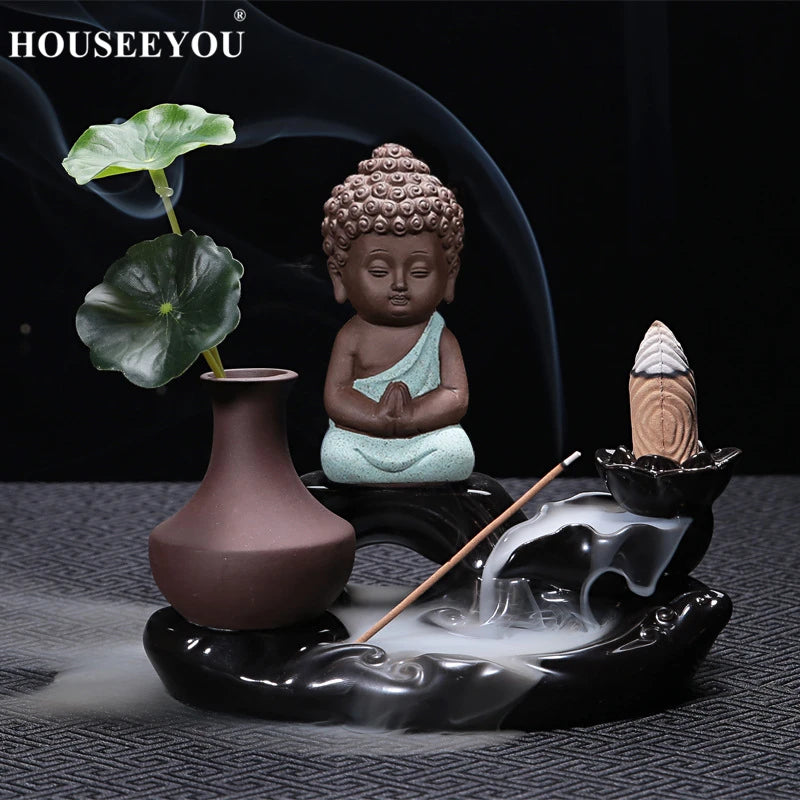Waterfall Incense Burner Backflow Buddha Incense Holder Censer Home Decor Buddhist Aroma Furnace
