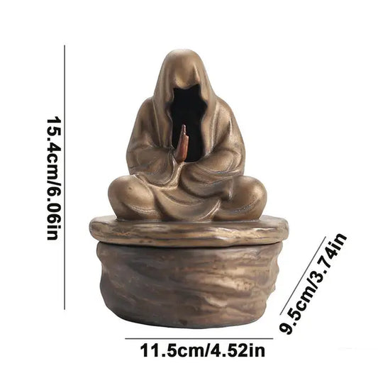 Formless Buddha Meditation Backflow Ceramic Incense Holder Incense Fountain Incense Cones for Home Decor Office