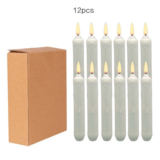 Flameless Candles 12 PCS Led Candles 6.9 Inch Battery Operated Candles Taper Candles for Party Classroom Church Birthday Decor