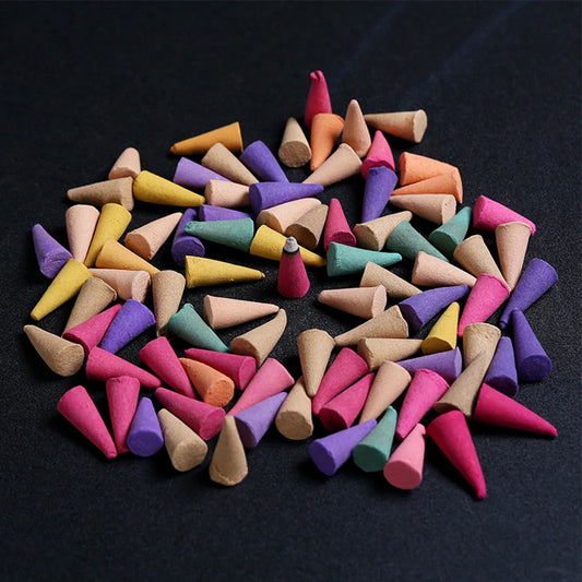 60Pcs Scented Incense Cones Anxiety Relief Fragrance Incense Cones Natural Scents Cones for Meditation Relaxation