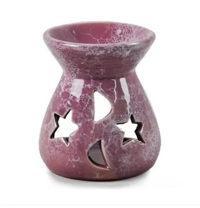 1PC Ceramic Essential Oil Lamps Hollow Stars Moon Pattern Simple Essential Oil Burner Fragrance Candle Incense Burners