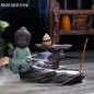 Buddha Monk Backflow Incense Burner Stick Incense Holder Stand 2 in 1 Censer Perfume Flavor Spice Fragrance