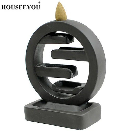 Square Incense Ceramic Backflow Incense Burner Creative Home Decor Incense Holder Censer Living Room Office Ornament