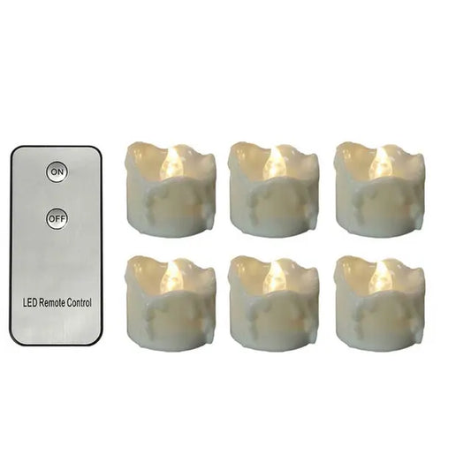Pack of 6 or 12 Remote Warm White Blink Plastic Fake Candles,Amber Wedding Candles,Flameless Halloween Candles,Birthday Candles