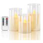 3Pcs Lvory LED Candles Battery Operated, Flickering Flameless Candles with Remote Timer,Led Flickering Candles with 3D Flame
