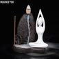 Creative White Ceramic Yoga Girl Figure Censer Backflow Incense Cones Burner Towel Incense Holder Office Teahouse Home Decor