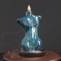 1Pc Handmade Body Art Ceramic Handicraft Home Ornaments Backflow Incense Burner (Without Incense)
