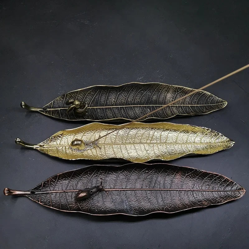 YXY Leaf Incense Burner Copper Optional Snails Incense Sticks Holder Zen Dropshipping Living Room Incense Stove Ornaments